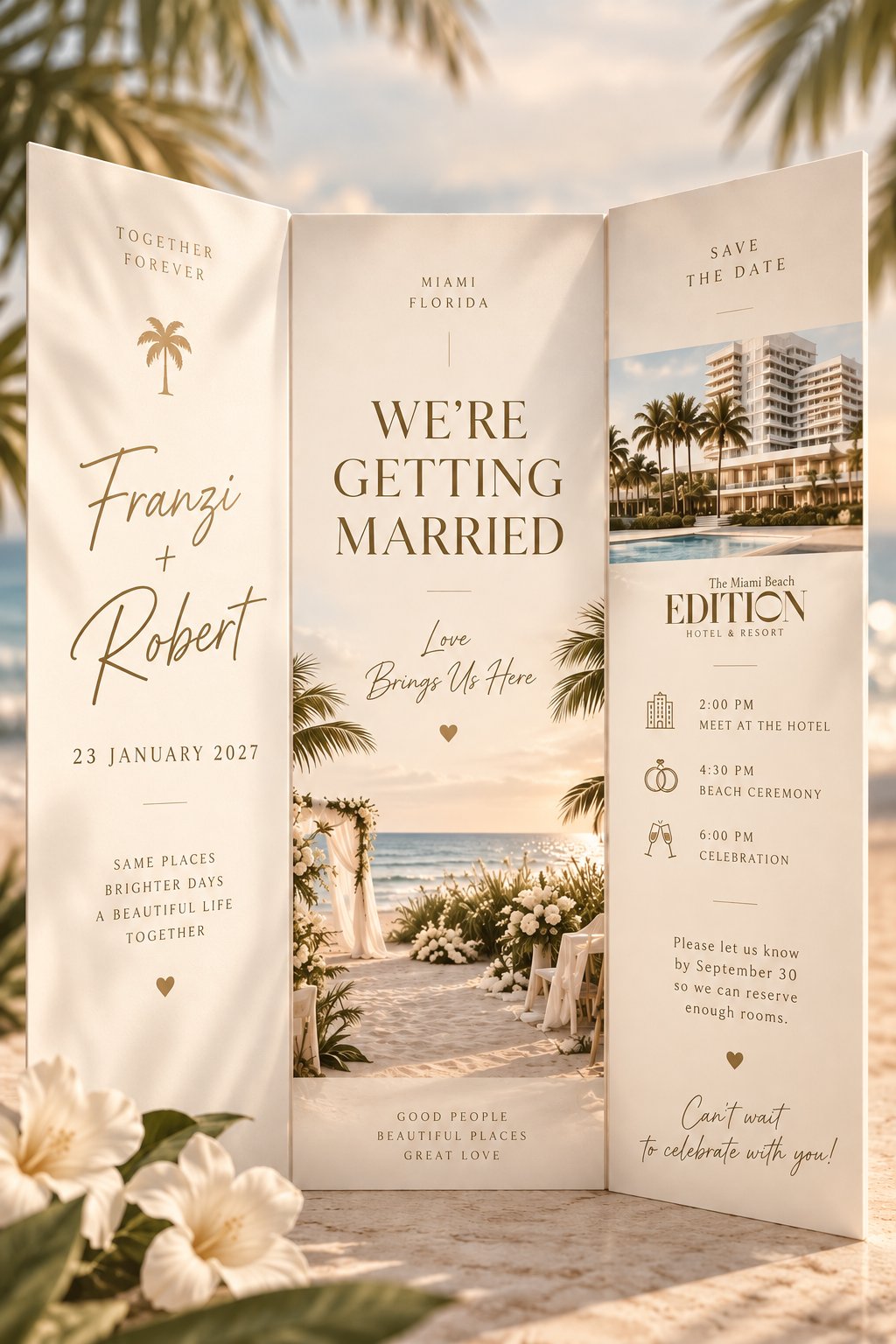 Franzi & Robert Wedding Invitation - January 23, 2027 - Miami Beach